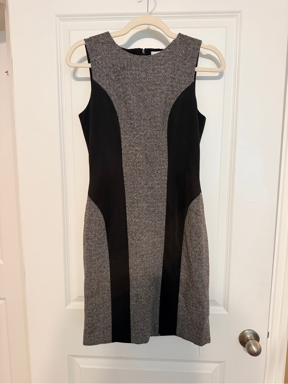Susana Monaco Black and White Tweed Dress Work Colorblock Office